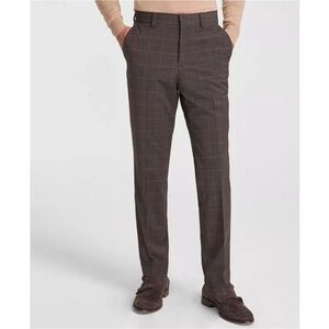 HUGO Men's Modern Fit Brown Checkered Dress Pants - NWT
